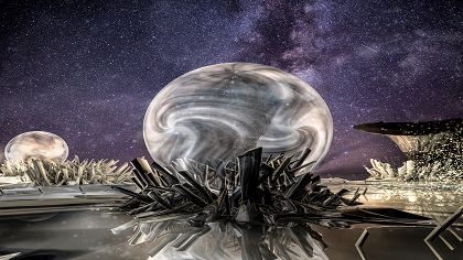 Vorschaubild einer futuristischen Landschaft auf einen entfernten Planeten