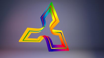 Vorschaubild einer bunten 3D-Form die an Dreiecke erinnert