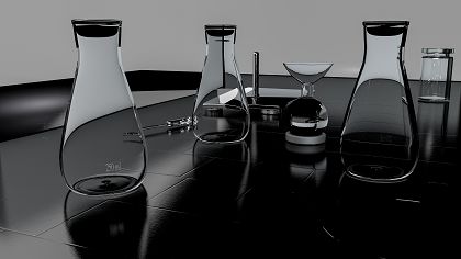 Vorschaubild Labor mit verschiedenen Laborutensilien